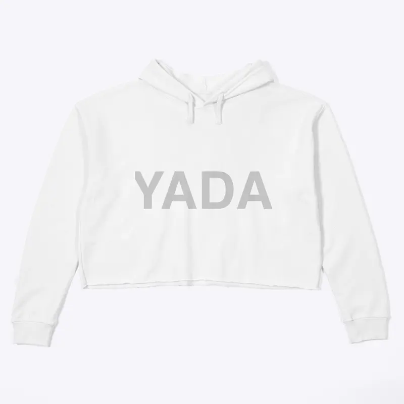 Crop Hoodie-White/gray